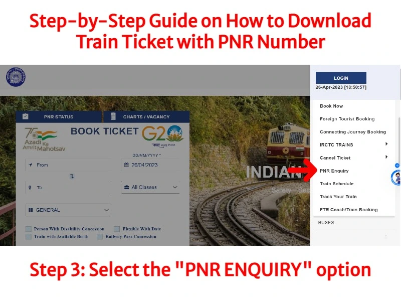 Download Train Ticket By PNR