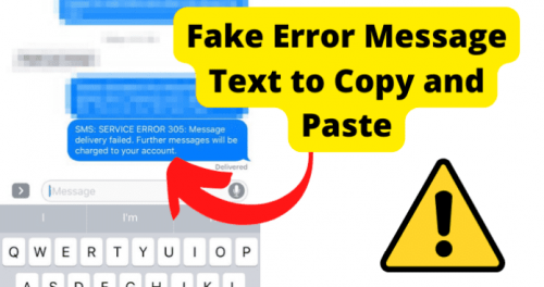 Fake Error Message Text Copy and Paste